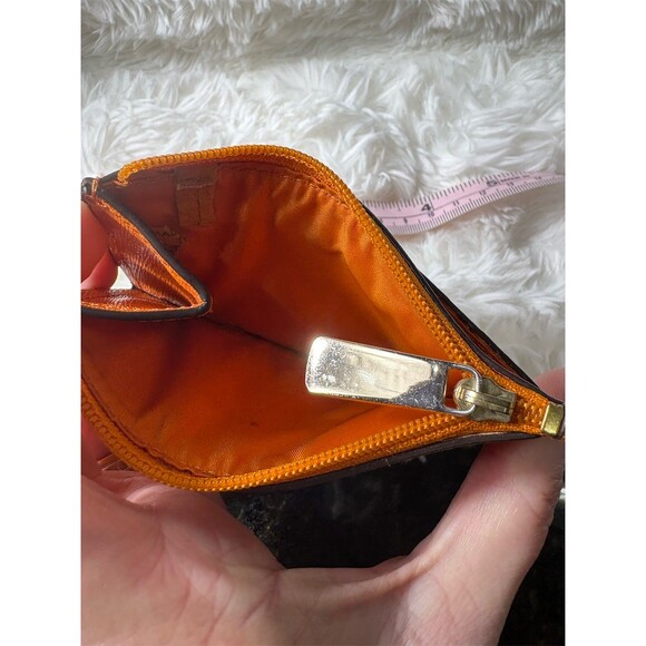 Coach Card Wallet Womens One Size Orange Zip-Around ID Window Coin Pouch - Picture 5 of 6